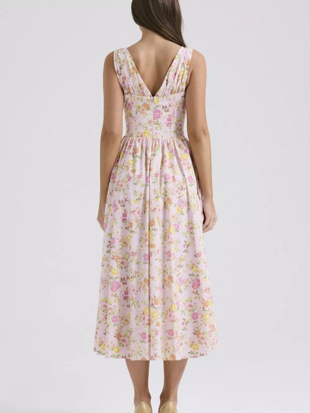 V-Neck Sleeveless Midi Dress - Picture 6 of 16